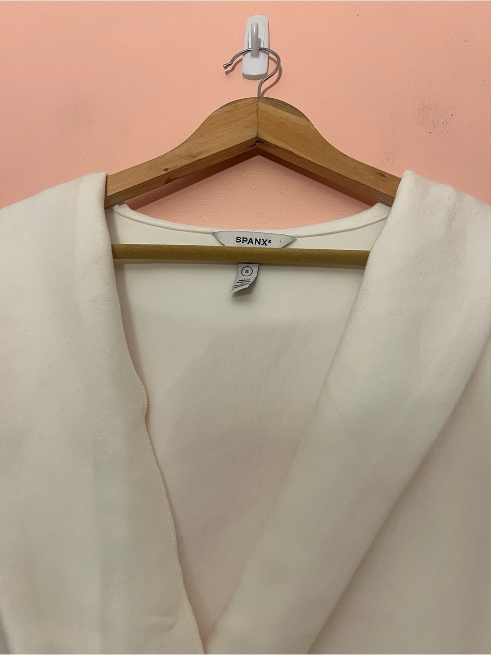 Spanx White AirEssentials Wrap Top Sweater Blouse Large - Picture 5 of 8